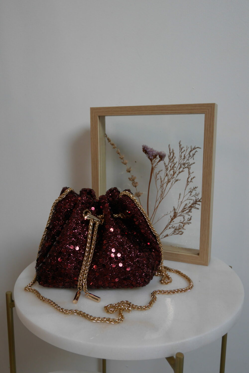 SAC SEQUINS NOIR OR ARGENT BORDAUX – Image 5